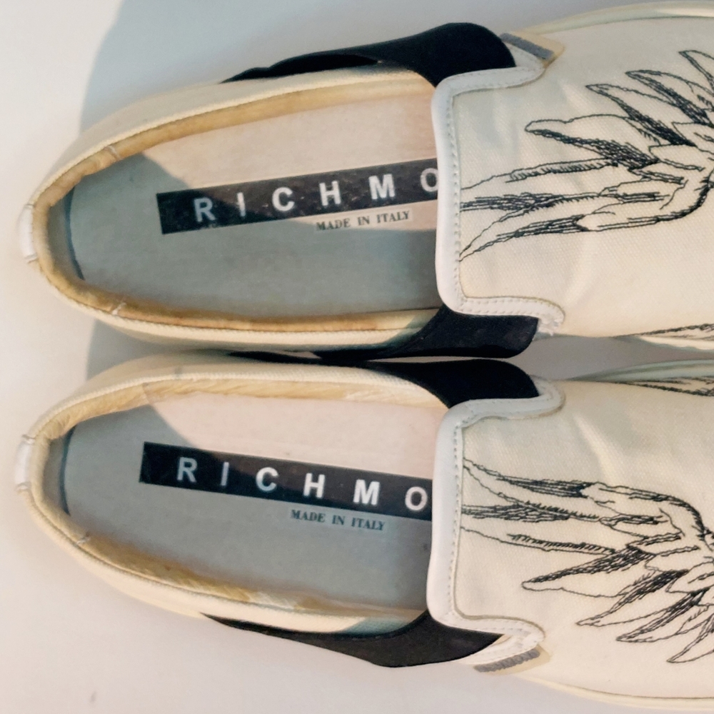 John Richmond printed canvas & leather slip-on sneakers, EU40, deadstock/flaws - Picture 10 of 10
